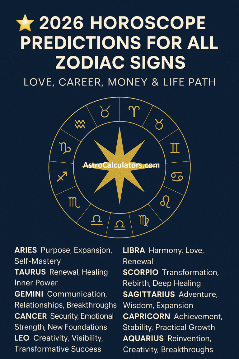 2026 Horoscope Predictions for All Zodiac Signs Love, Career, Money