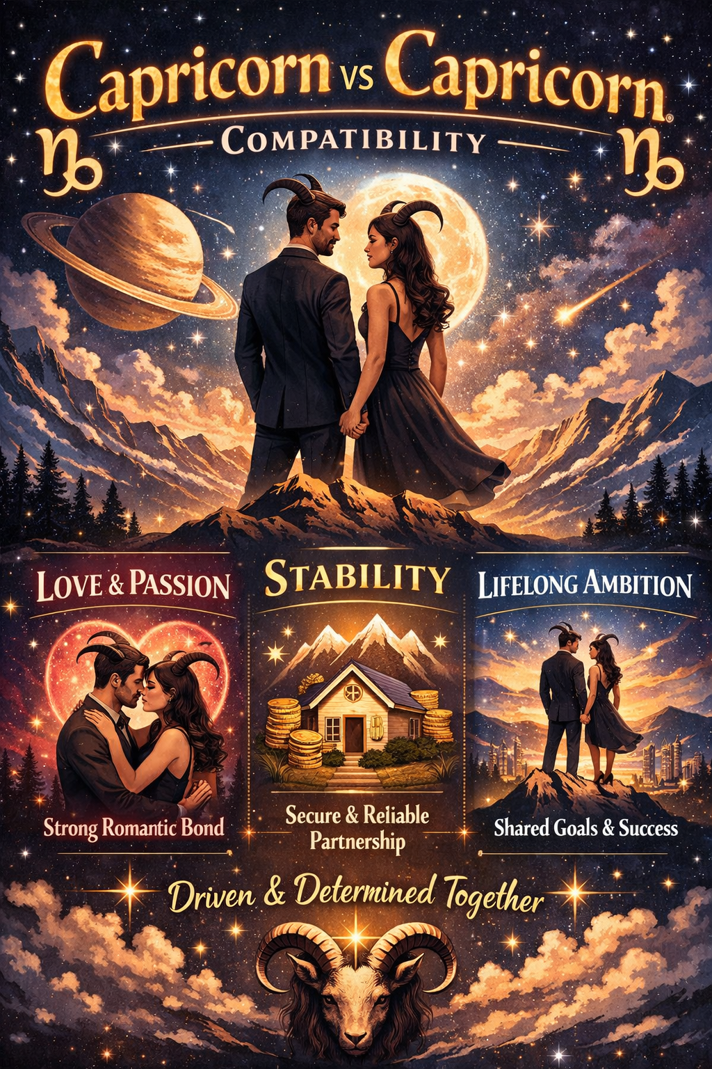 🪐 Capricorn vs Capricorn Compatibility Love Stability and Lifelong Ambition
