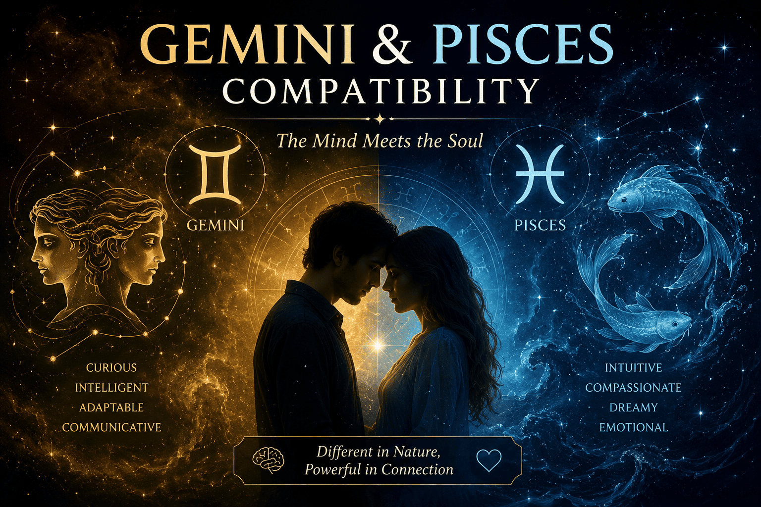 Gemini and Pisces Compatibility: Love, Marriage, Friendship & Percentage Guide