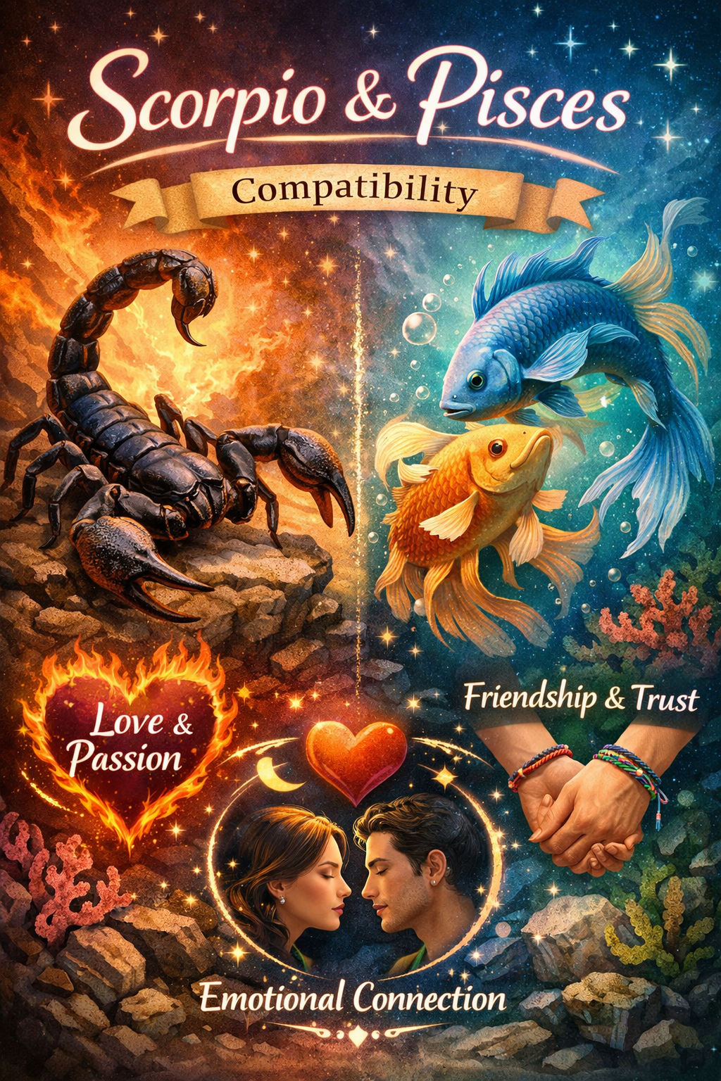 Scorpio and Pisces Compatibility Love Friendship Emotional Connection 🦂