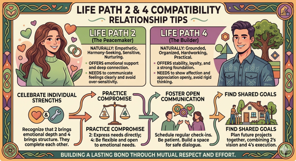 Life Path 2 and 4 Compatibility Relationship Tips