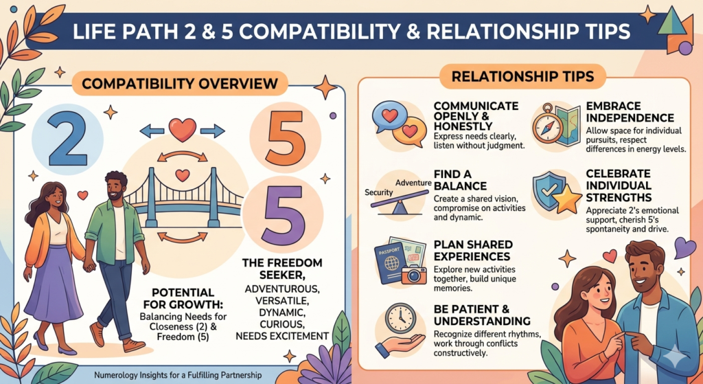 Life Path 2 and 5 Compatibility creat image Relationship Tips