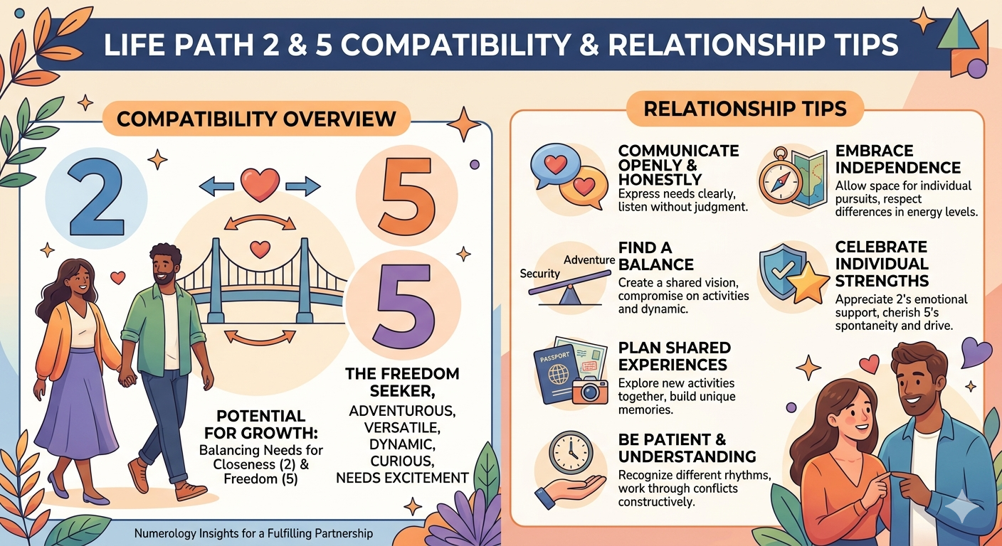 Life Path 2 and 5 Compatibility — What This Pairing Really Means