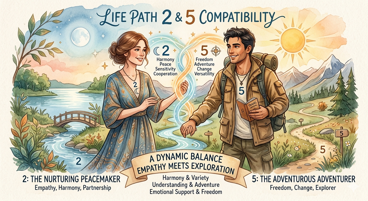 Life Path 2 and 5 Compatibility — What This Pairing Really Means