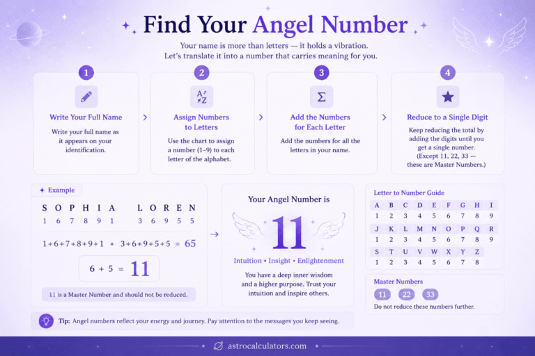 Angel Number Calculator - Free, by Date of Birth and by Name