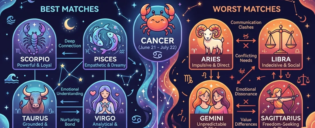 Cancer Compatibility with All 12 Zodiac Signs – Best and Worst Zodiac Matches