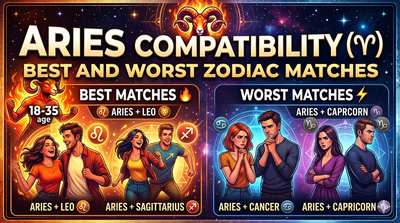 Aries Compatibility with All 12 Zodiac Signs – Best and Worst Zodiac Matches