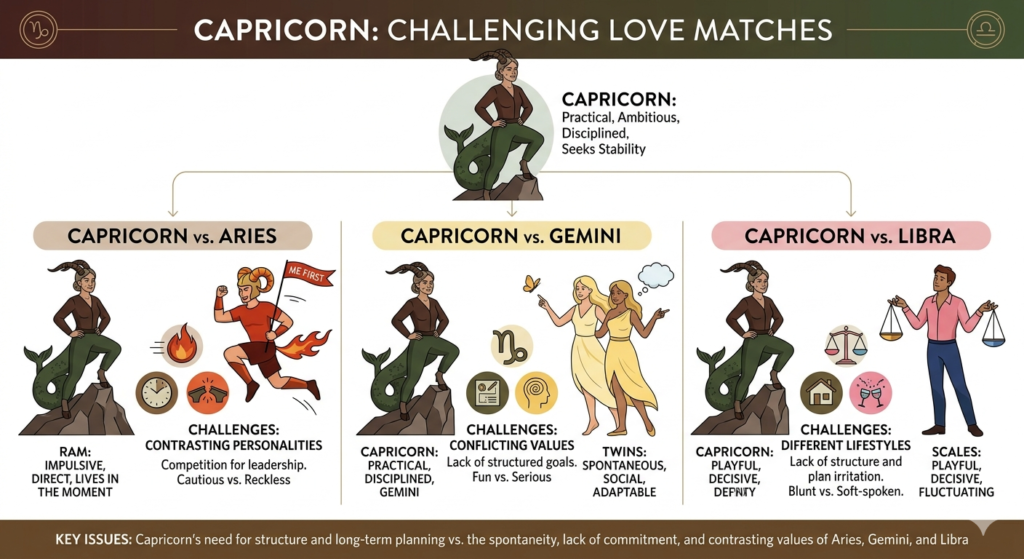 What Are Capricorn's Most Challenging Love Matches