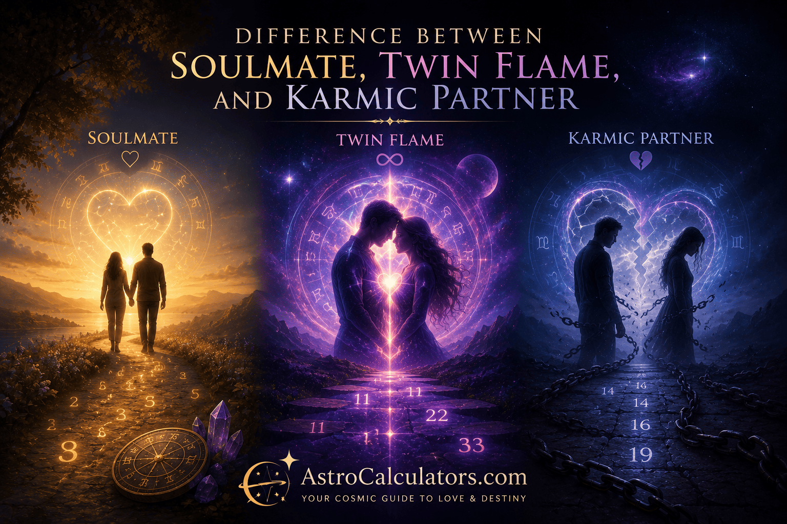 Soulmate vs Twin Flame vs Karmic Partner: Numerology Guide