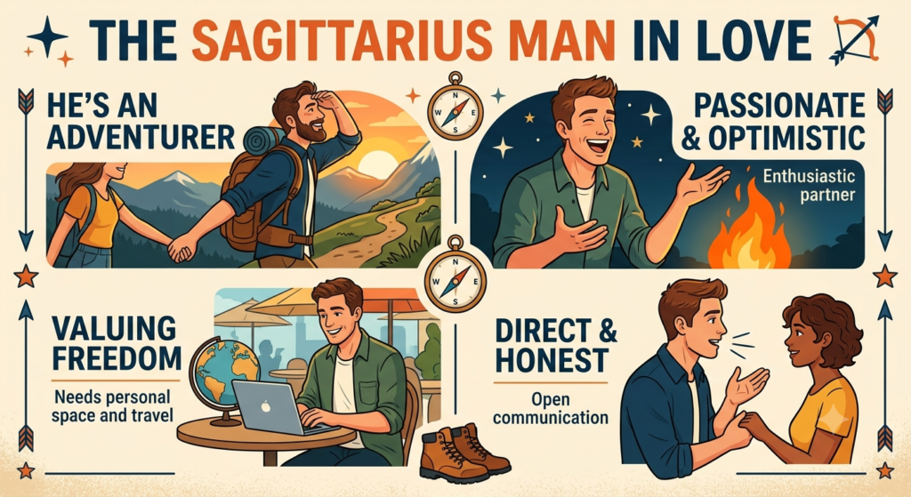 Sagittarius Man Like in Love