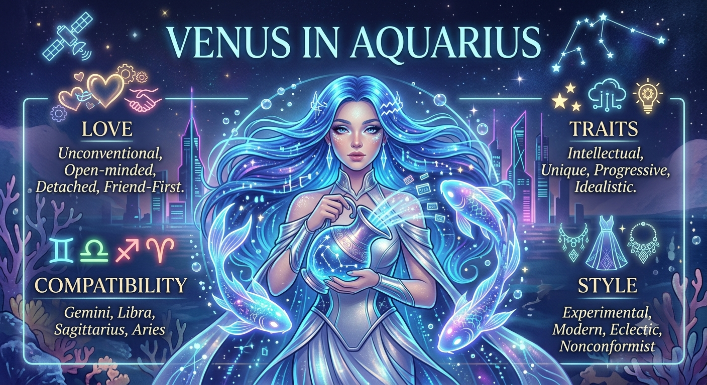 Venus in Aquarius: Love, Traits, Compatibility and Style